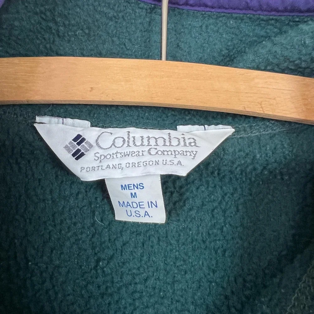 vintage 80s 90s Columbia fleece pullover Synchilla jade teal jacket usa mens M